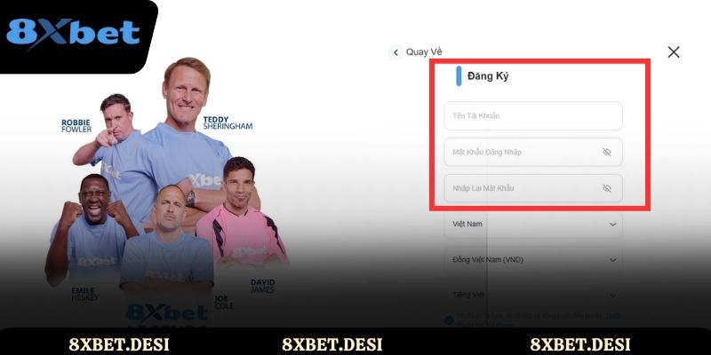 Truy cập và điền thông tin vào biểu mẫu đăng ký ở nhà cái