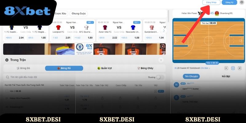 Người chơi cần nhấn nút Đăng nhập để truy cập biểu mẫu thông tin