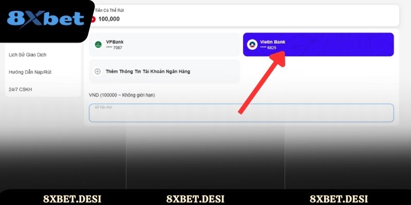 Người chơi cần chọn cách rút tiền 8XBET phù hợp