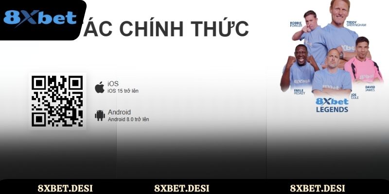 Người chơi cần quét mã QR ở màn hình để tải app 8XBET