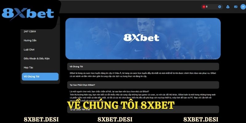Về chúng tôi 8XBET – sứ mệnh phát triển sân chơi cá cược an toàn và hấp dẫn.